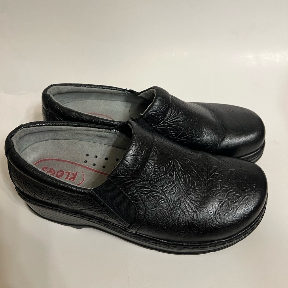 Klogs Naples Tooled Leather Work Clog